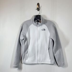 North Face Women's White & Gray Fleece Jacket